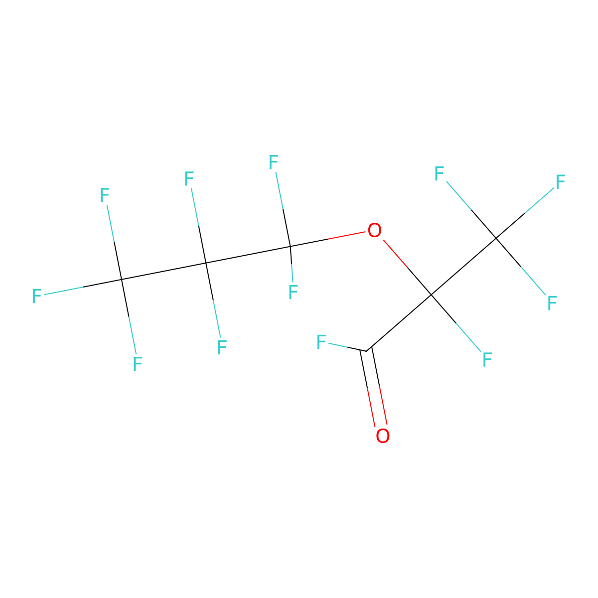 2,3,3,3-Tetrafluoro-2-(1,1,2,2,3,3,3-heptafluoropropoxy)propanoyl fluoride molecular structure, CAS 2062-98-8