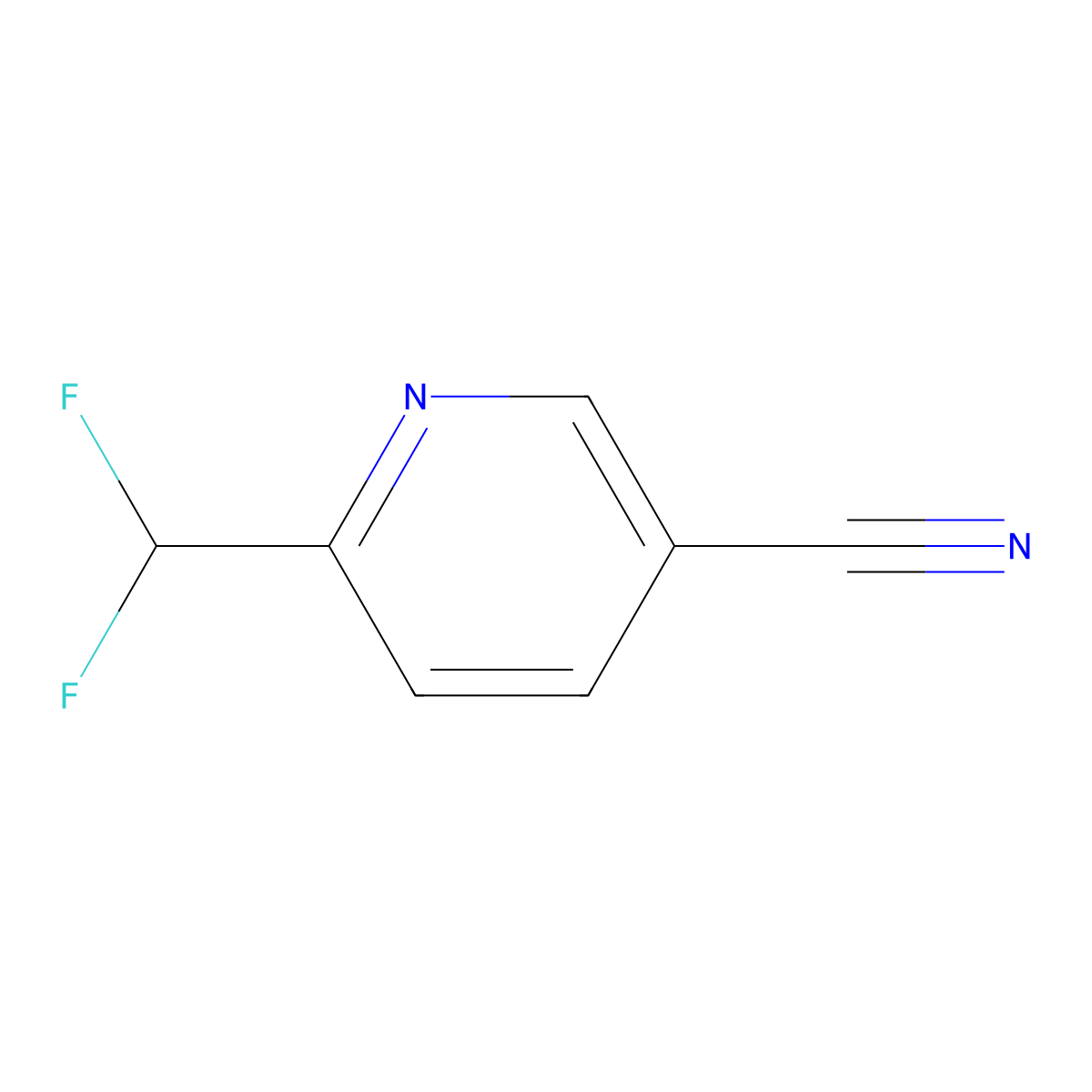 6-(Difluoromethyl)-3-pyridinecarbonitrile molecular structure, CAS 206201-65-2