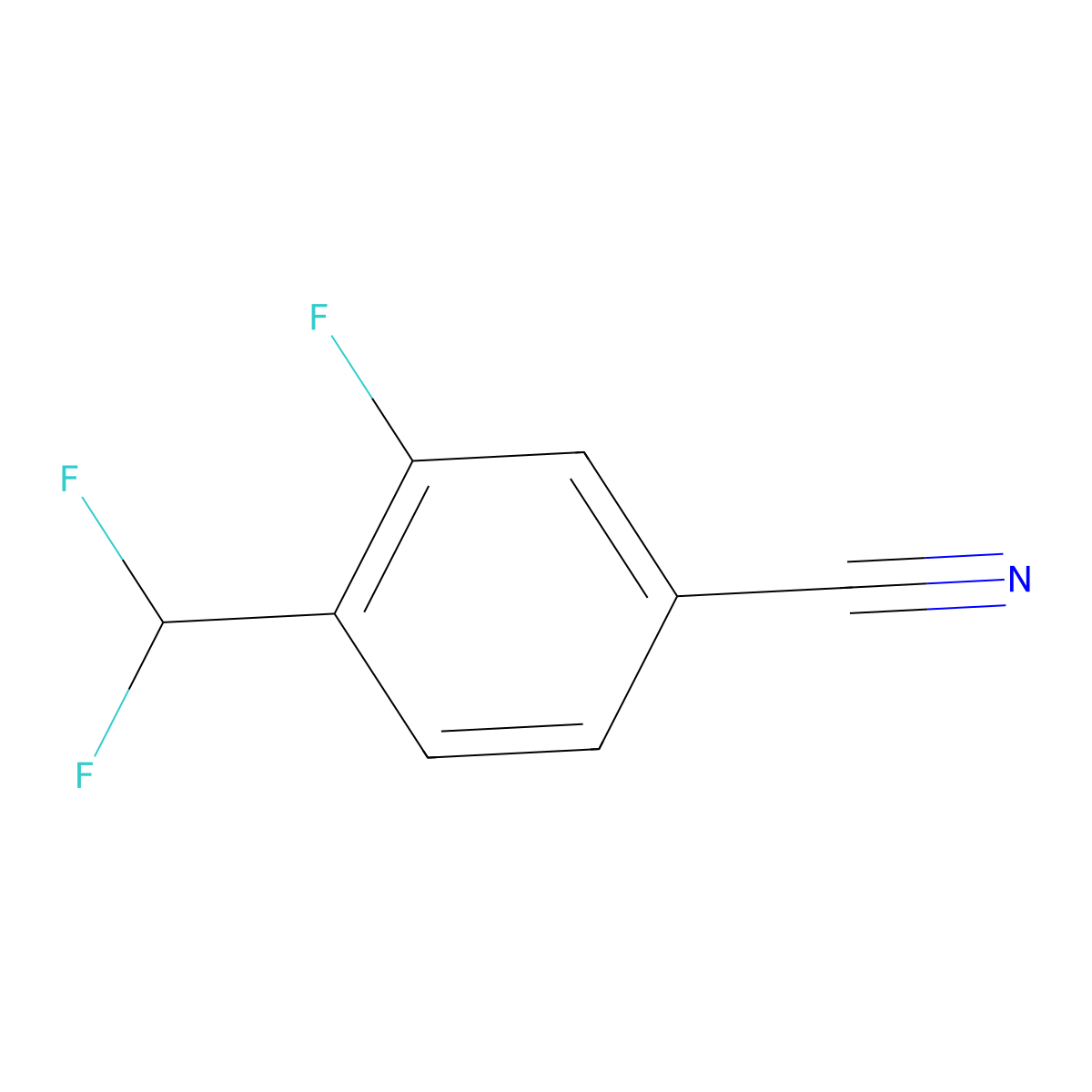 4-(Difluoromethyl)-3-fluorobenzonitrile molecular structure, CAS 206201-67-4