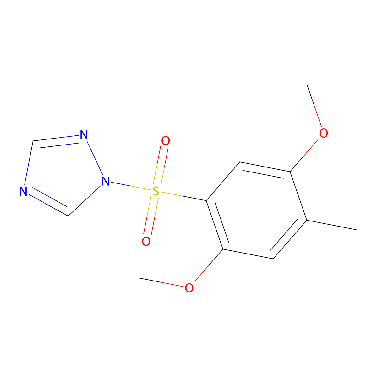 1-[(2,5-dimethoxy-4-methylphenyl)sulfonyl]-1H-1,2,4-triazole molecular structure, CAS 2062050-12-6
