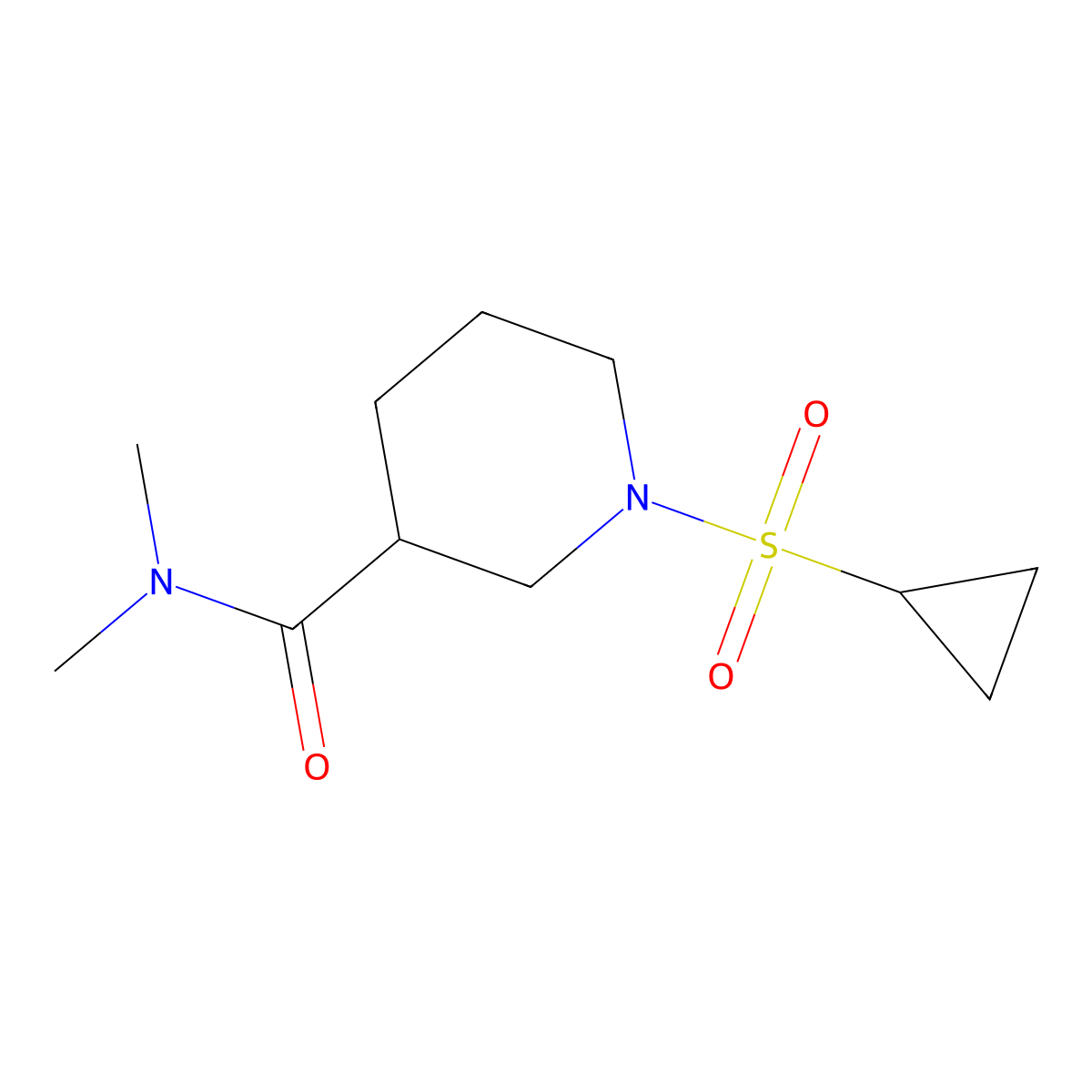 1-(cyclopropanesulfonyl)-N,N-dimethylpiperidine-3-carboxamide molecular structure, CAS 2062051-28-7