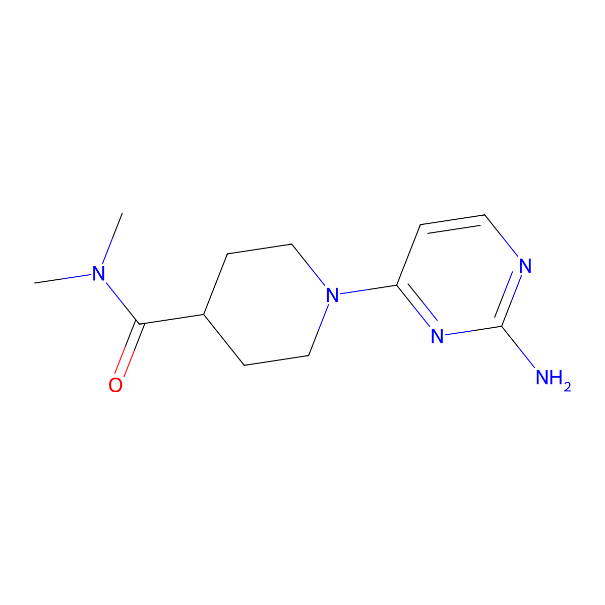 1-(2-aminopyrimidin-4-yl)-N,N-dimethylpiperidine-4-carboxamide molecular structure, CAS 2062051-40-3