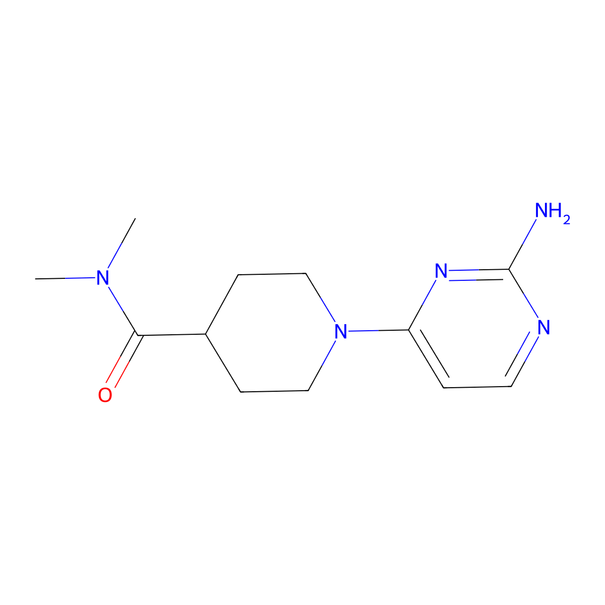 1-(2-aminopyrimidin-4-yl)-N,N-dimethylpiperidine-4-carboxamide molecular structure, CAS 2062051-40-3