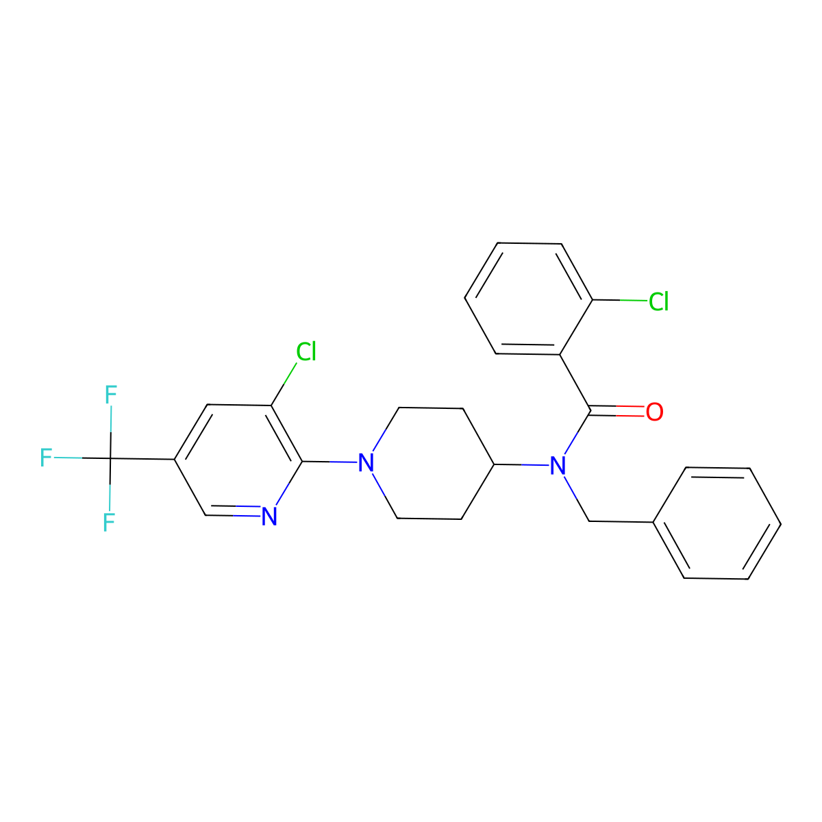 N-benzyl-2-chloro-N-{1-[3-chloro-5-(trifluoromethyl)-2-pyridinyl]-4-piperidinyl}benzenecarboxamide molecular structure, CAS 2062066-93-5