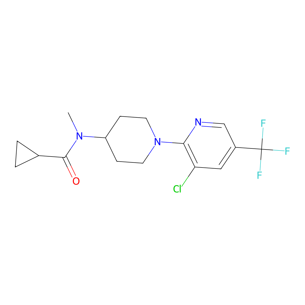 N-{1-[3-chloro-5-(trifluoromethyl)pyridin-2-yl]piperidin-4-yl}-N-methylcyclopropanecarboxamide molecular structure, CAS 2062067-04-1