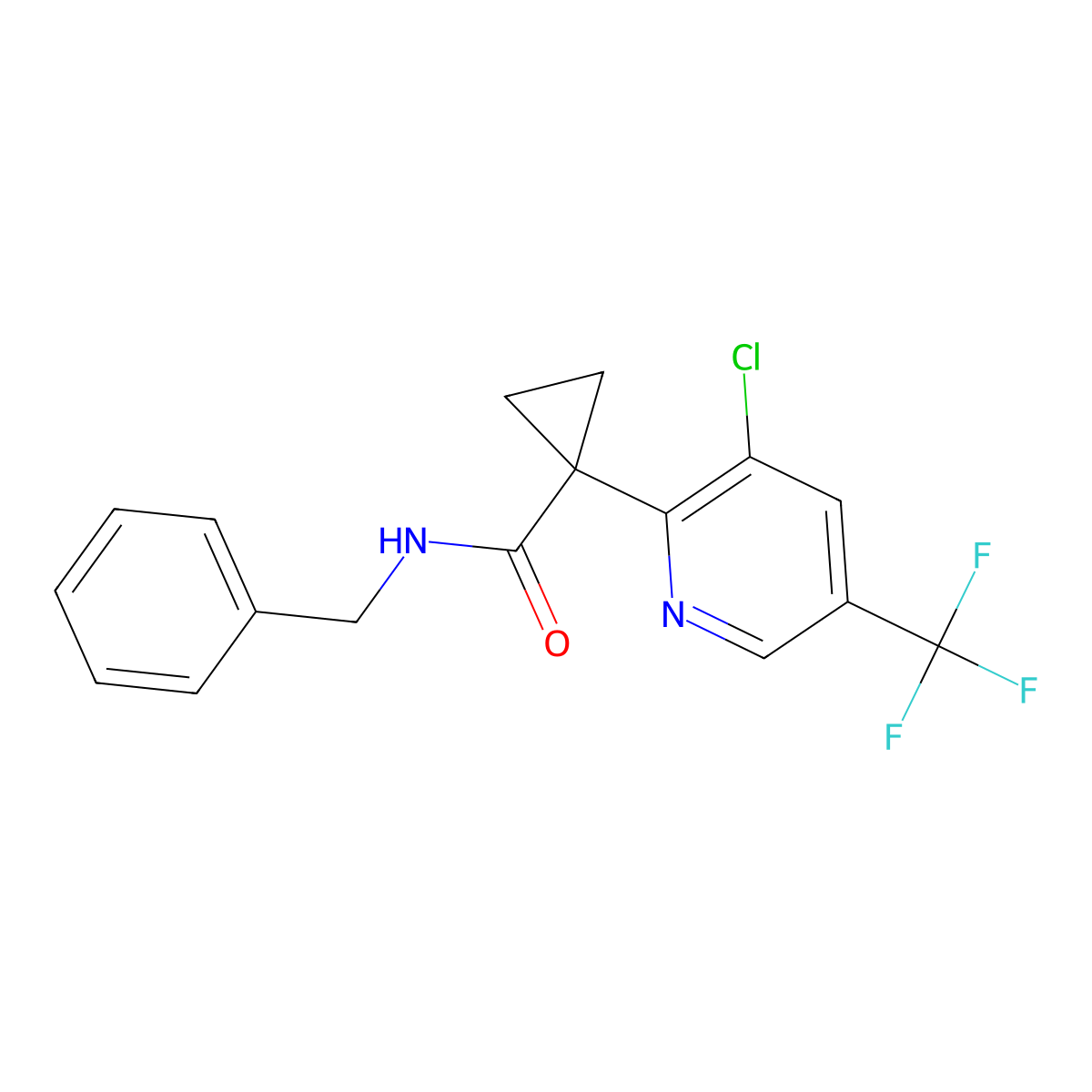 N-benzyl-1-[3-chloro-5-(trifluoromethyl)pyridin-2-yl]cyclopropane-1-carboxamide molecular structure, CAS 2062067-19-8