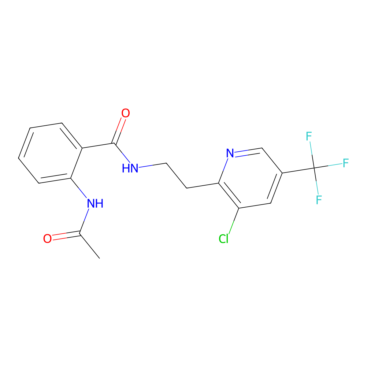N-{2-[3-chloro-5-(trifluoromethyl)pyridin-2-yl]ethyl}-2-acetamidobenzamide molecular structure, CAS 2062067-36-9