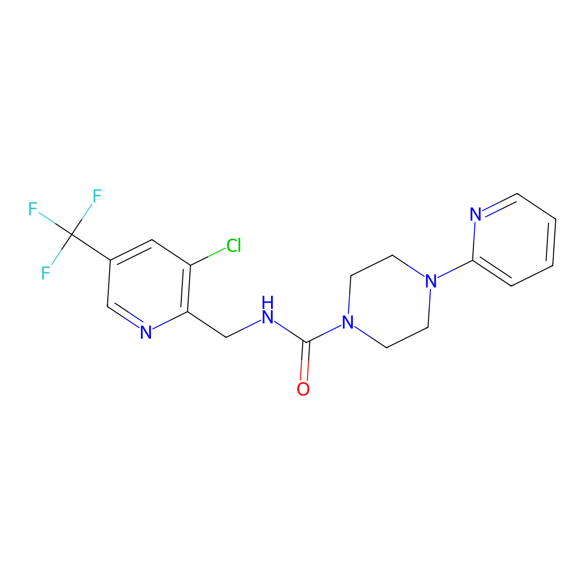 N-{[3-chloro-5-(trifluoromethyl)pyridin-2-yl]methyl}-4-(pyridin-2-yl)piperazine-1-carboxamide molecular structure, CAS 2062070-85-1