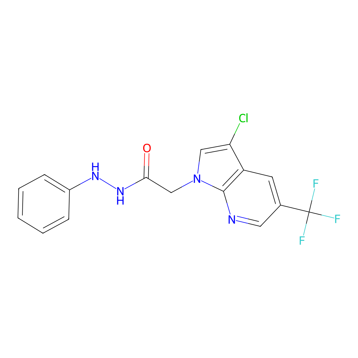 2-[3-chloro-5-(trifluoromethyl)-1H-pyrrolo[2,3-b]pyridin-1-yl]-N'-phenylacetohydrazide molecular structure, CAS 2062070-93-1
