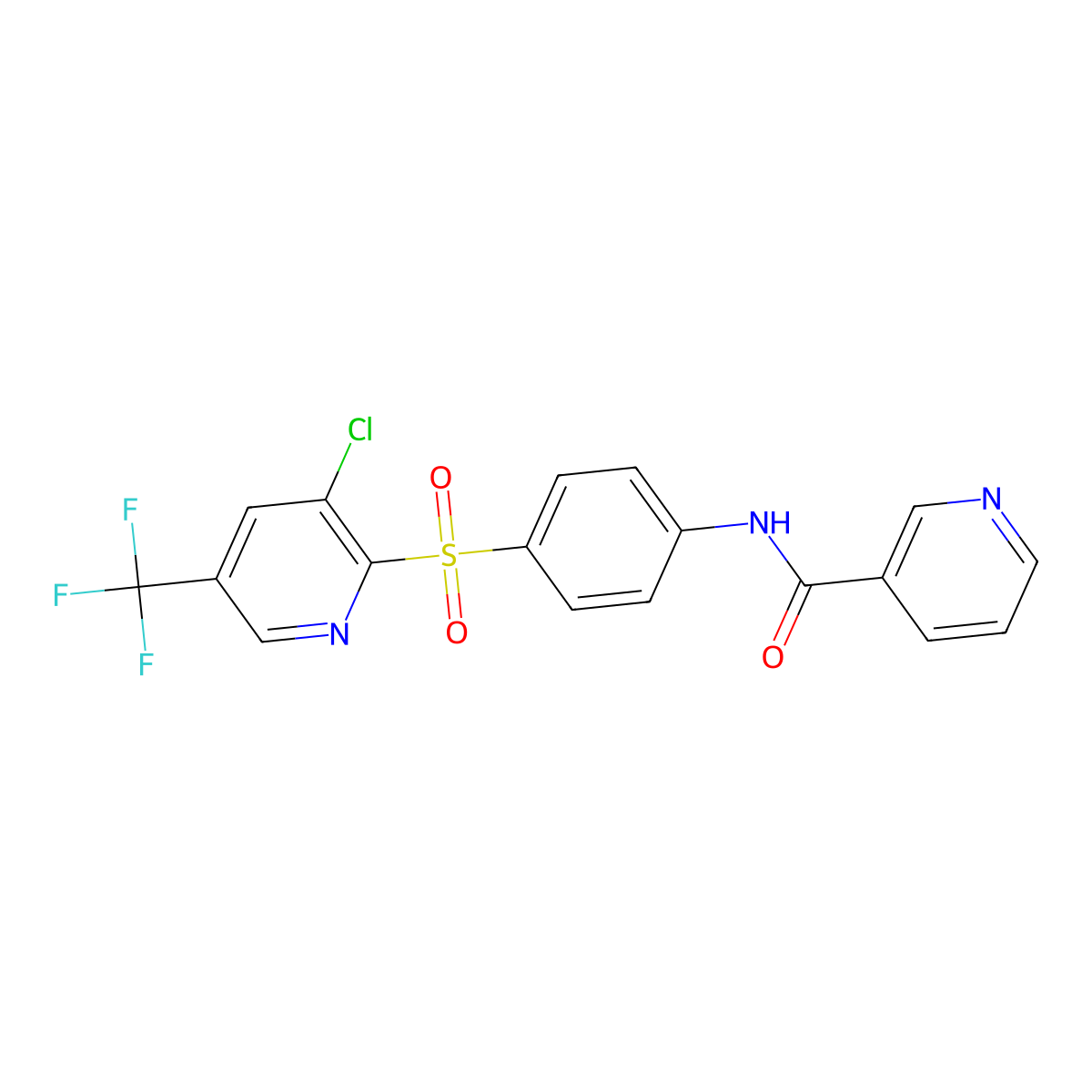 N-(4-{[3-chloro-5-(trifluoromethyl)pyridin-2-yl]sulfonyl}phenyl)pyridine-3-carboxamide molecular structure, CAS 2062071-04-7