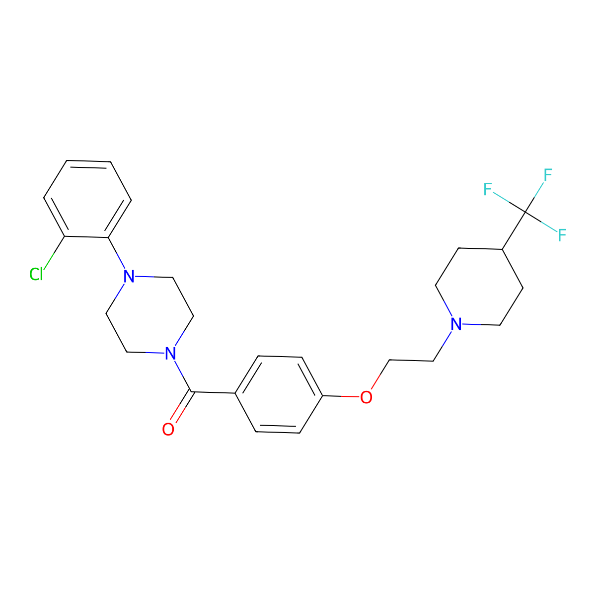 [4-(2-Chlorophenyl)piperazino](4-{2-[4-(trifluoromethyl)piperidino]ethoxy}phenyl)methanone molecular structure, CAS 2062071-38-7