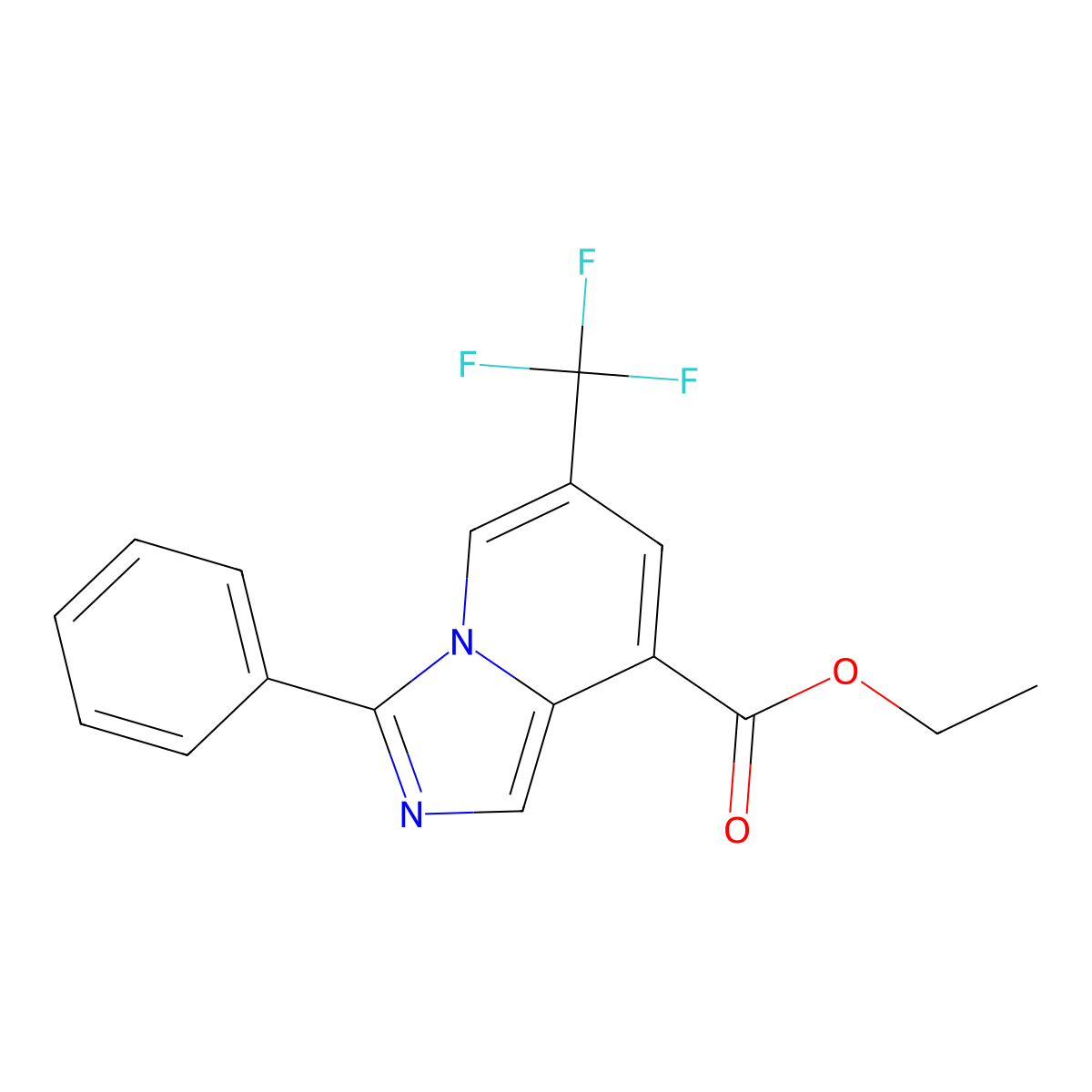 Ethyl 3-phenyl-6-(trifluoromethyl)imidazo[1,5-a]pyridine-8-carboxylate molecular structure, CAS 2062072-14-2