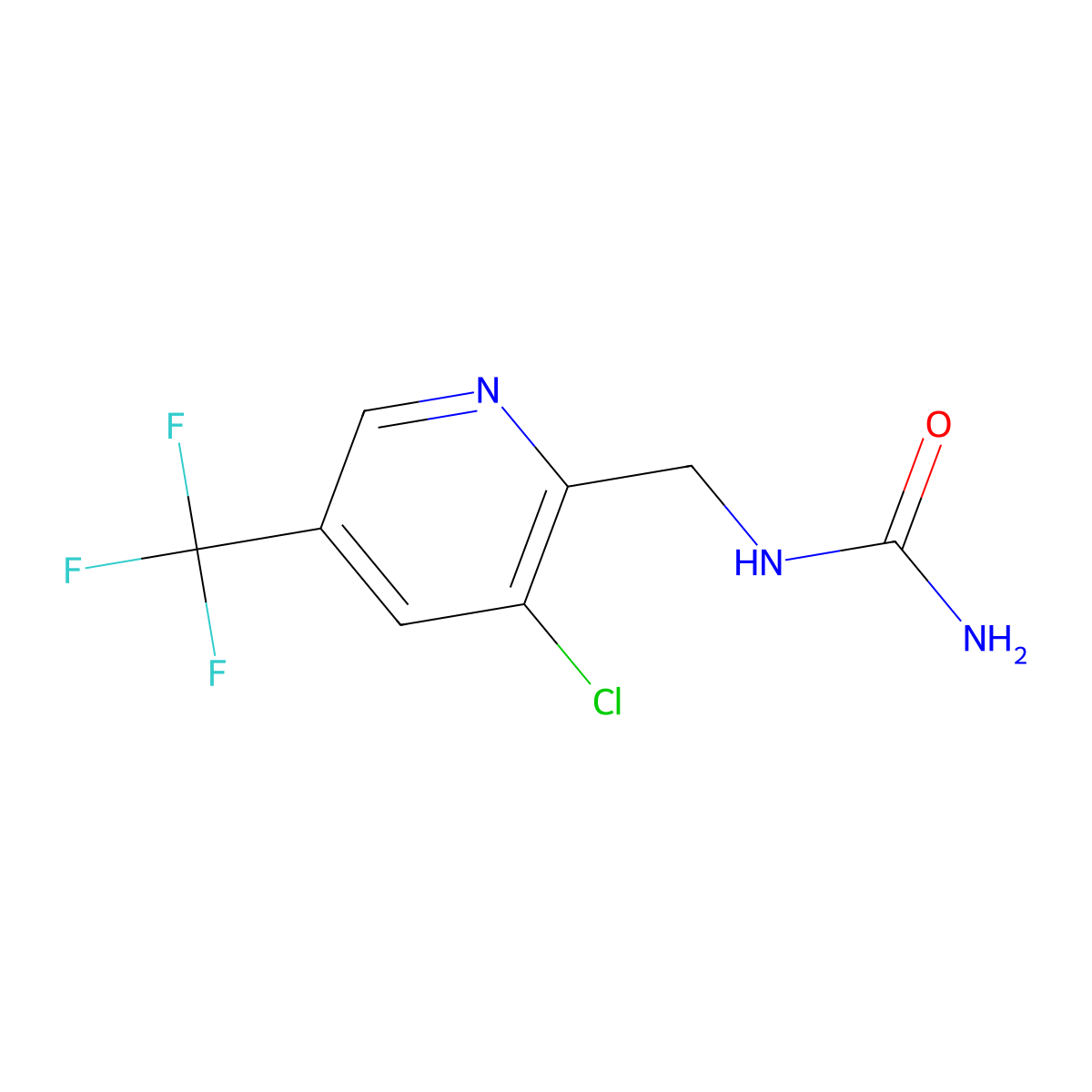 {[3-Chloro-5-(trifluoromethyl)pyridin-2-yl]methyl}urea molecular structure, CAS 2062072-70-0