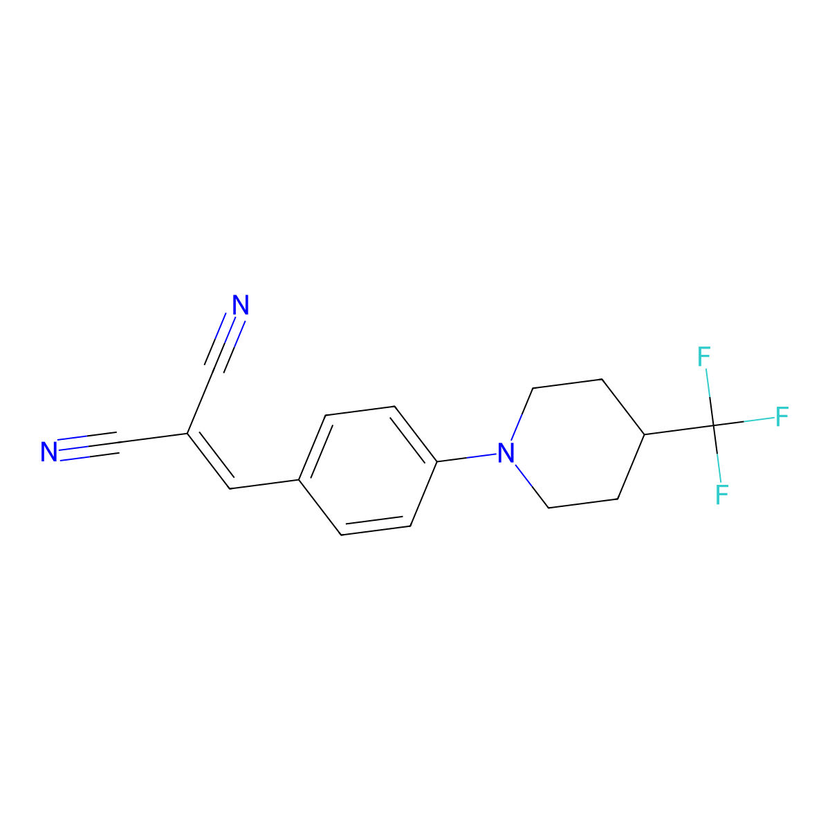 {4-[4-(Trifluoromethyl)piperidin-1-yl]benzylidene}malononitrile molecular structure, CAS 2062073-79-2
