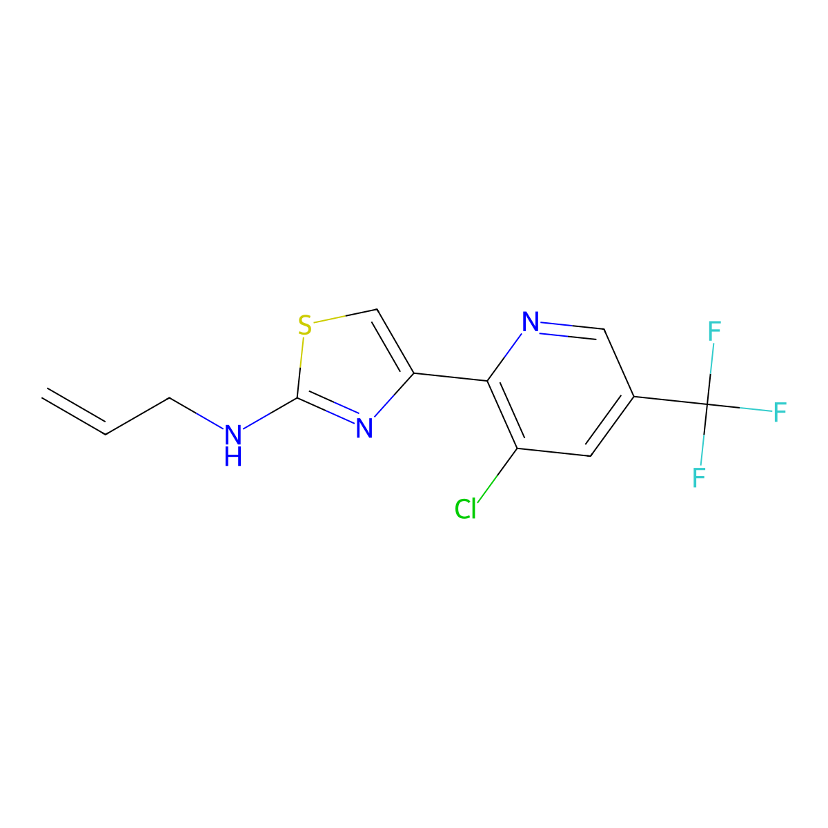 4-[3-chloro-5-(trifluoromethyl)pyridin-2-yl]-N-(prop-2-en-1-yl)-1,3-thiazol-2-amine molecular structure, CAS 2062073-84-9