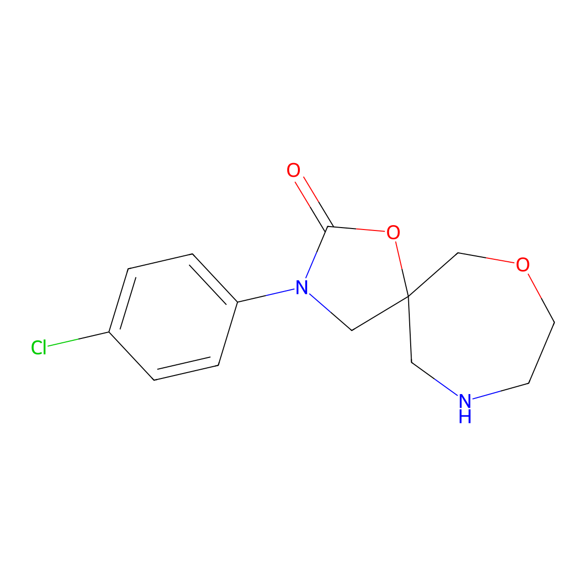 3-(4-Chlorophenyl)-1,7-dioxa-3,10-diazaspiro[4.6]undecan-2-one molecular structure, CAS 2062096-18-6