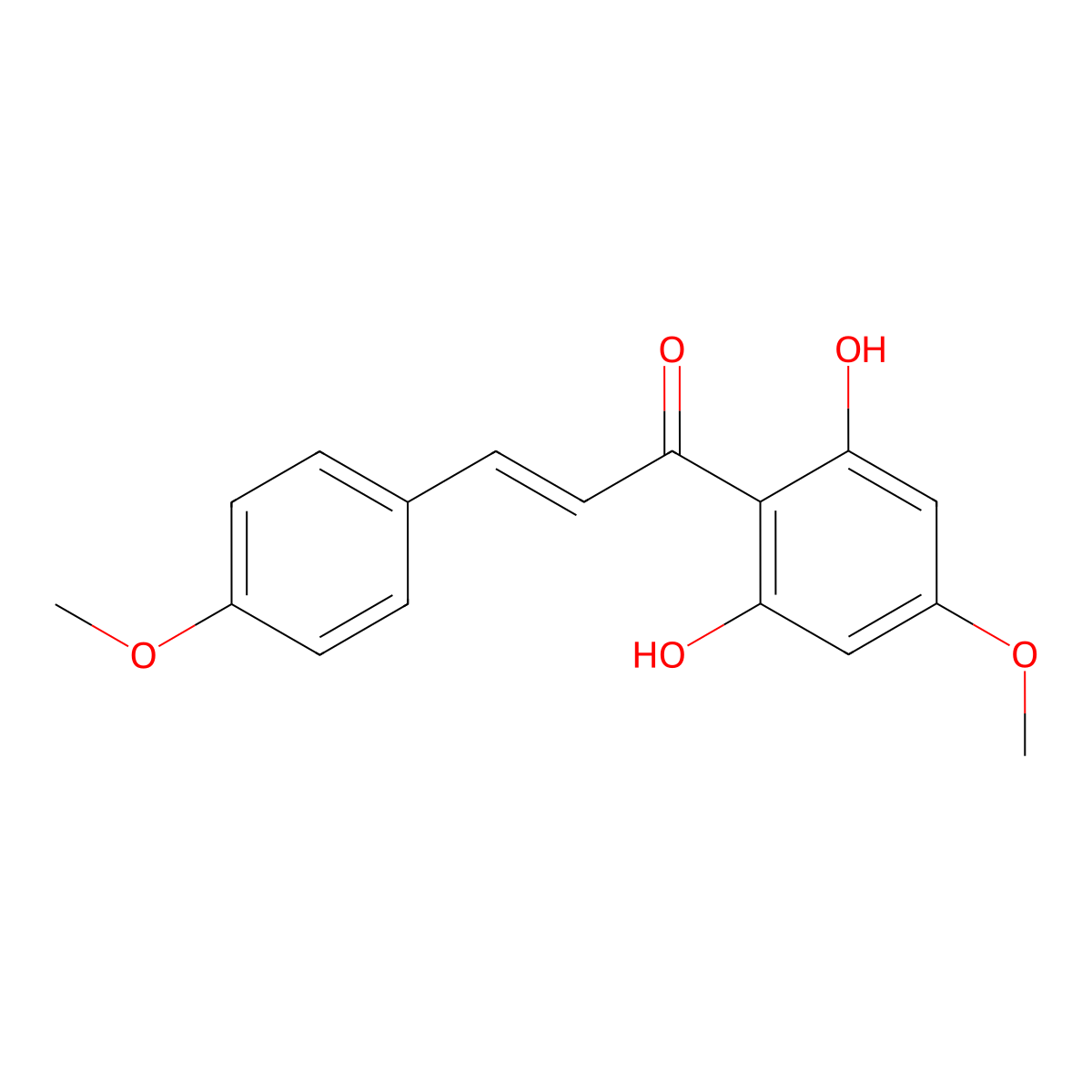 (2E)-1-(2,6-Dihydroxy-4-methoxyphenyl)-3-(4-methoxyphenyl)-2-propen-1-one molecular structure, CAS 20621-49-2