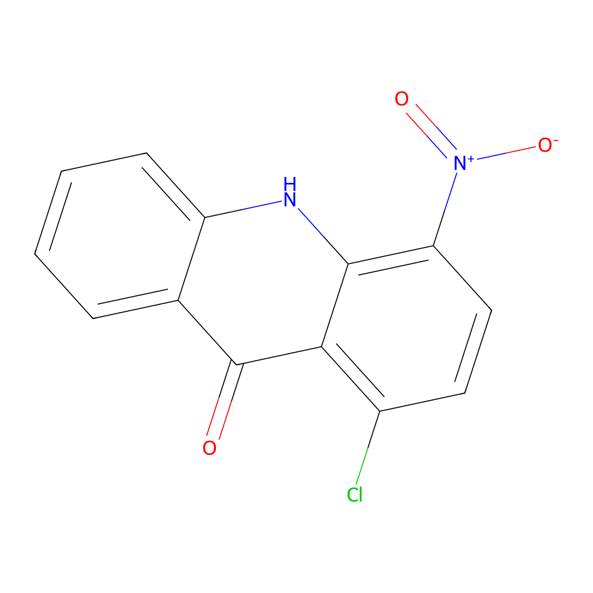 1-chloro-4-nitro-10H-acridin-9-one molecular structure, CAS 20621-51-6