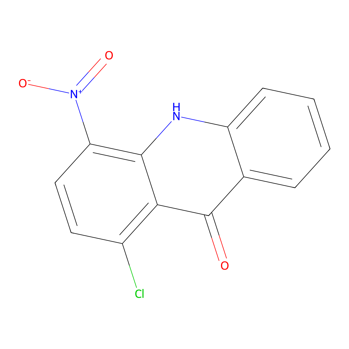 1-chloro-4-nitro-10H-acridin-9-one molecular structure, CAS 20621-51-6