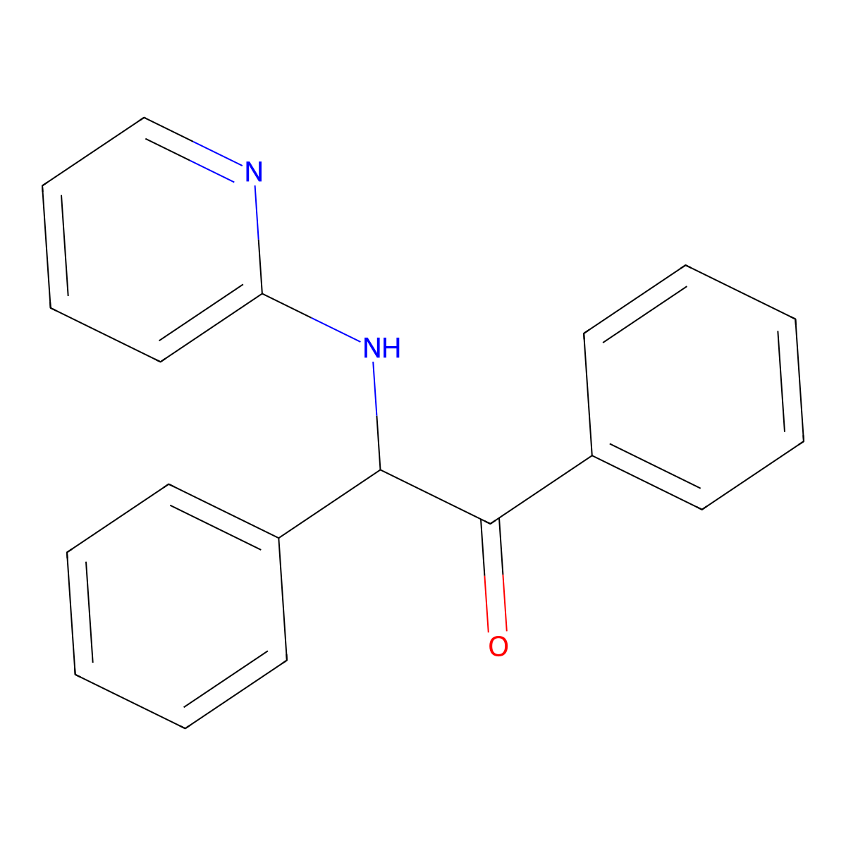 1,2-Diphenyl-2-(pyridin-2-ylamino)ethanone molecular structure, CAS 20622-21-3
