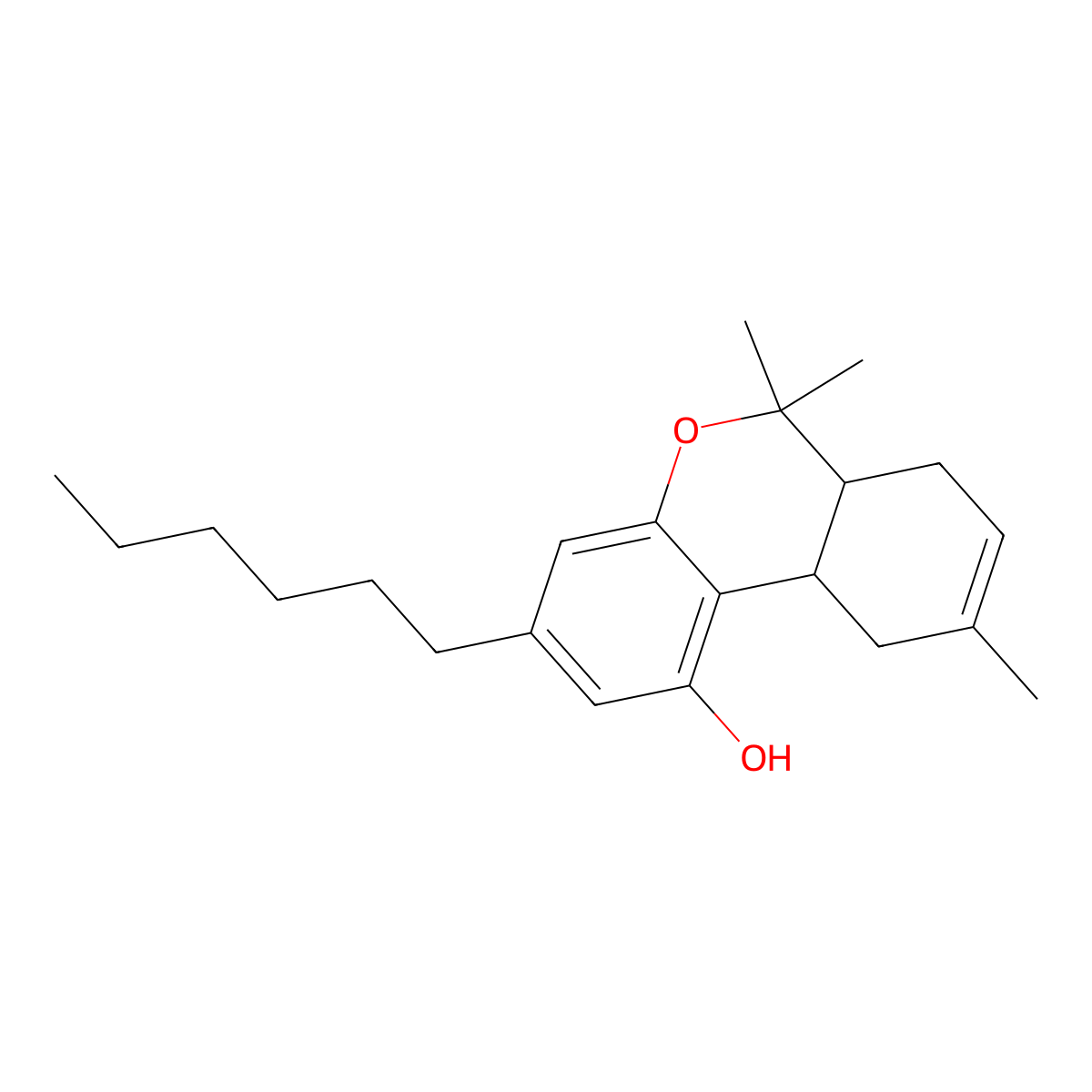 n-Hexyl-delta-8-tetrahydrocannabinol molecular structure, CAS 20622-30-4
