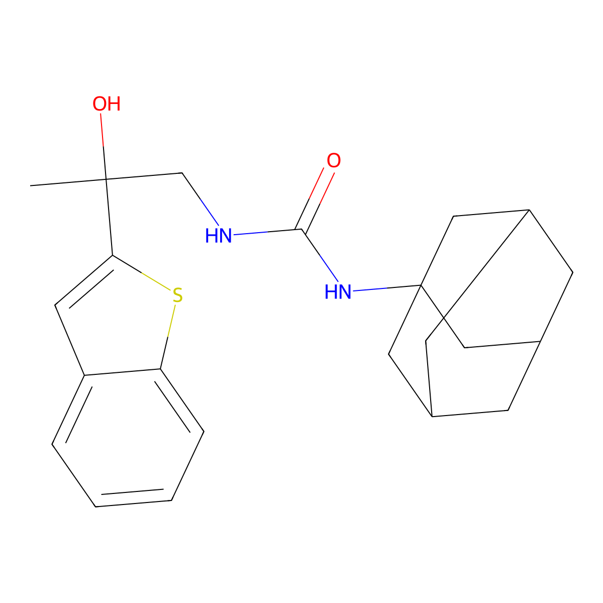 1-(Adamantan-1-yl)-3-[2-(1-benzothiophen-2-yl)-2-hydroxypropyl]urea molecular structure, CAS 2062328-17-8