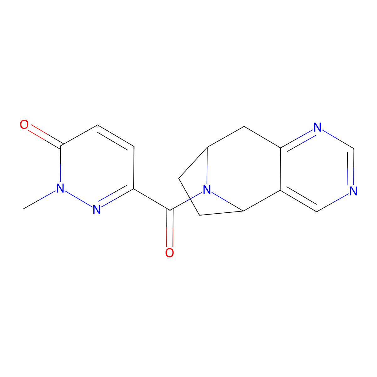 2-methyl-6-((5R,8S)-6,7,8,9-tetrahydro-5H-5,8-epiminocyclohepta[d]pyrimidine-10-carbonyl)pyridazin-3(2H)-one molecular structure, CAS 2062348-85-8