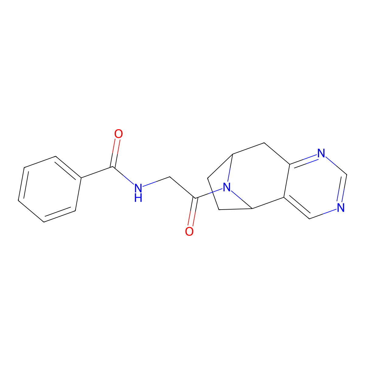 N-(2-oxo-2-((5R,8S)-6,7,8,9-tetrahydro-5H-5,8-epiminocyclohepta[d]pyrimidin-10-yl)ethyl)benzamide molecular structure, CAS 2062349-07-7