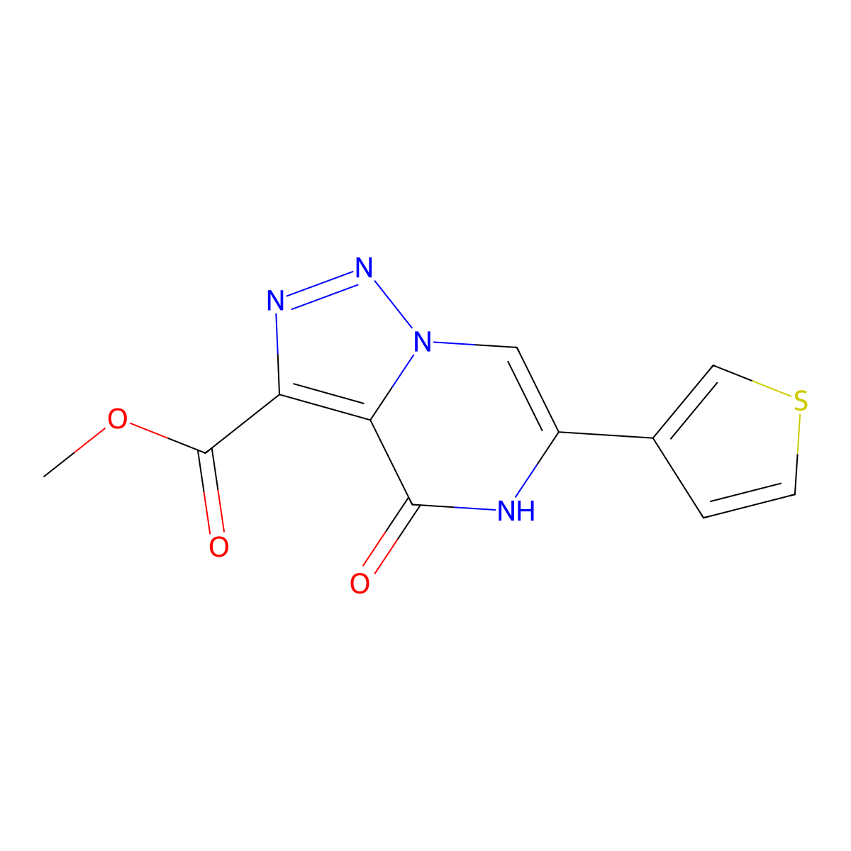 Methyl 4-oxo-6-(3-thienyl)-4,5-dihydro[1,2,3]triazolo[1,5-a]pyrazine-3-carboxylate molecular structure, CAS 2062380-43-0