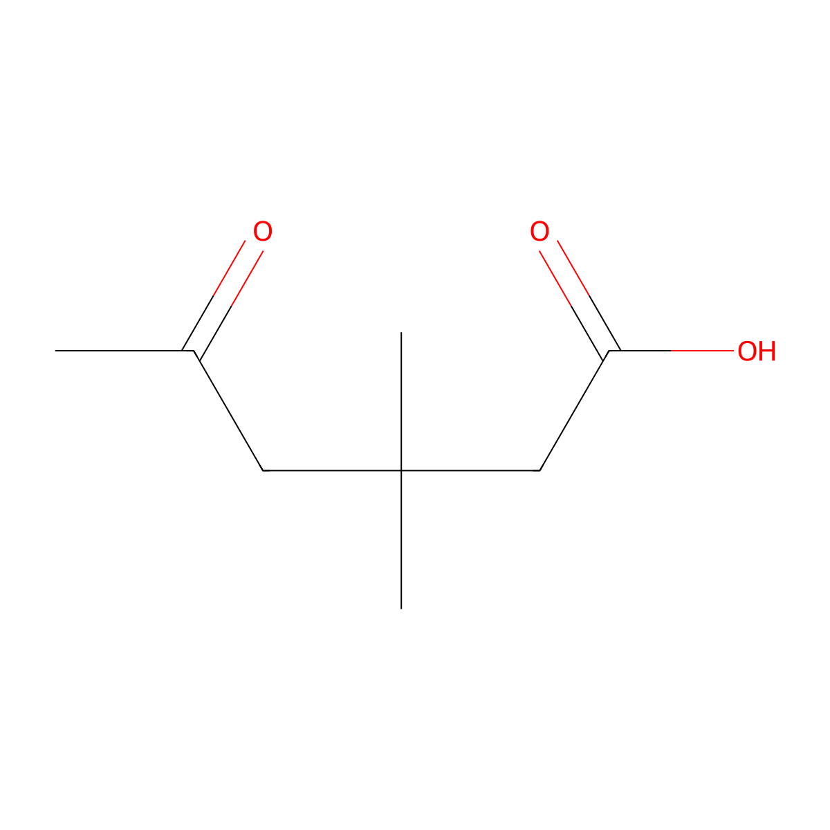 3,3-Dimethyl-5-oxohexanoic acid molecular structure, CAS 20624-63-9