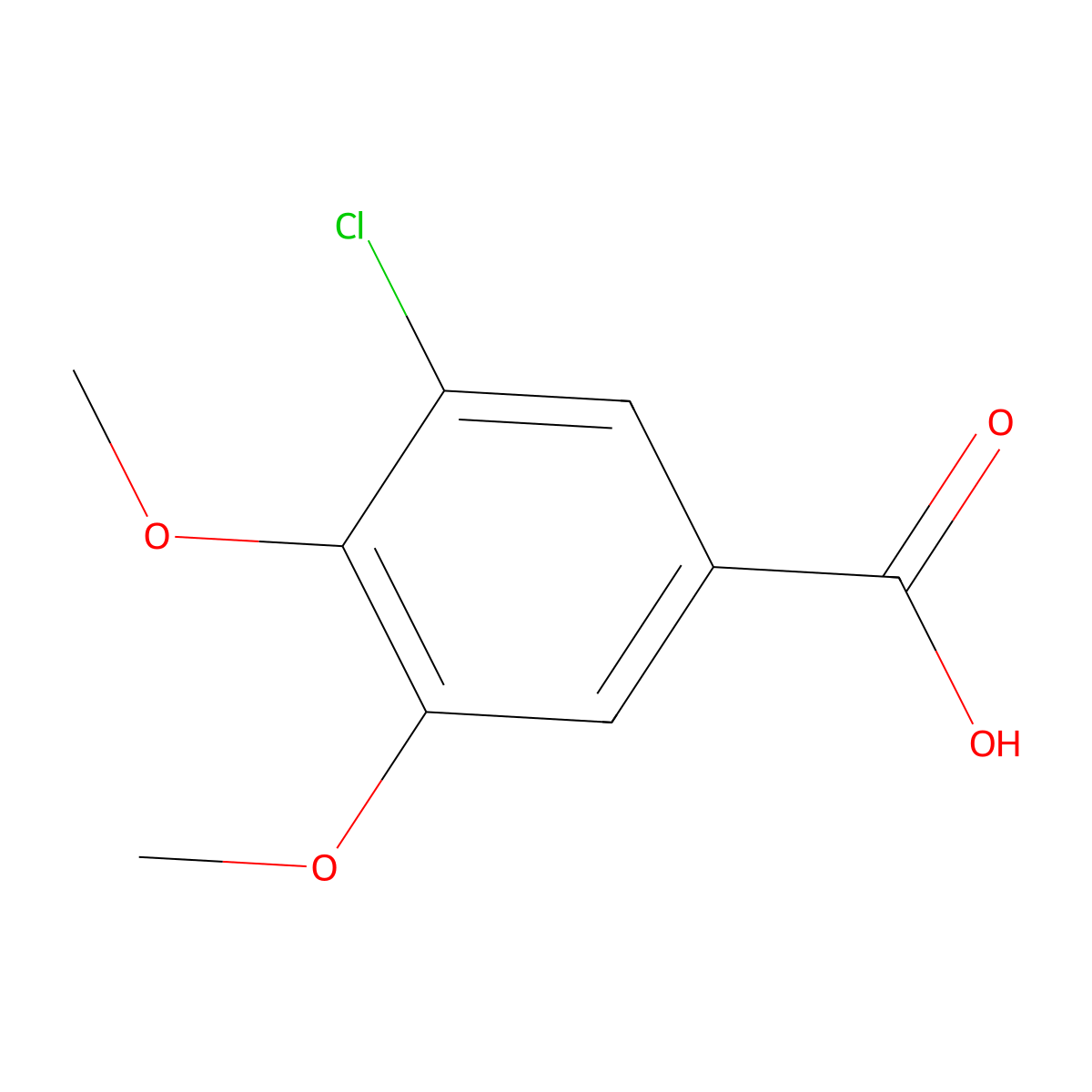 3-Chloro-4,5-dimethoxybenzoic acid molecular structure, CAS 20624-87-7