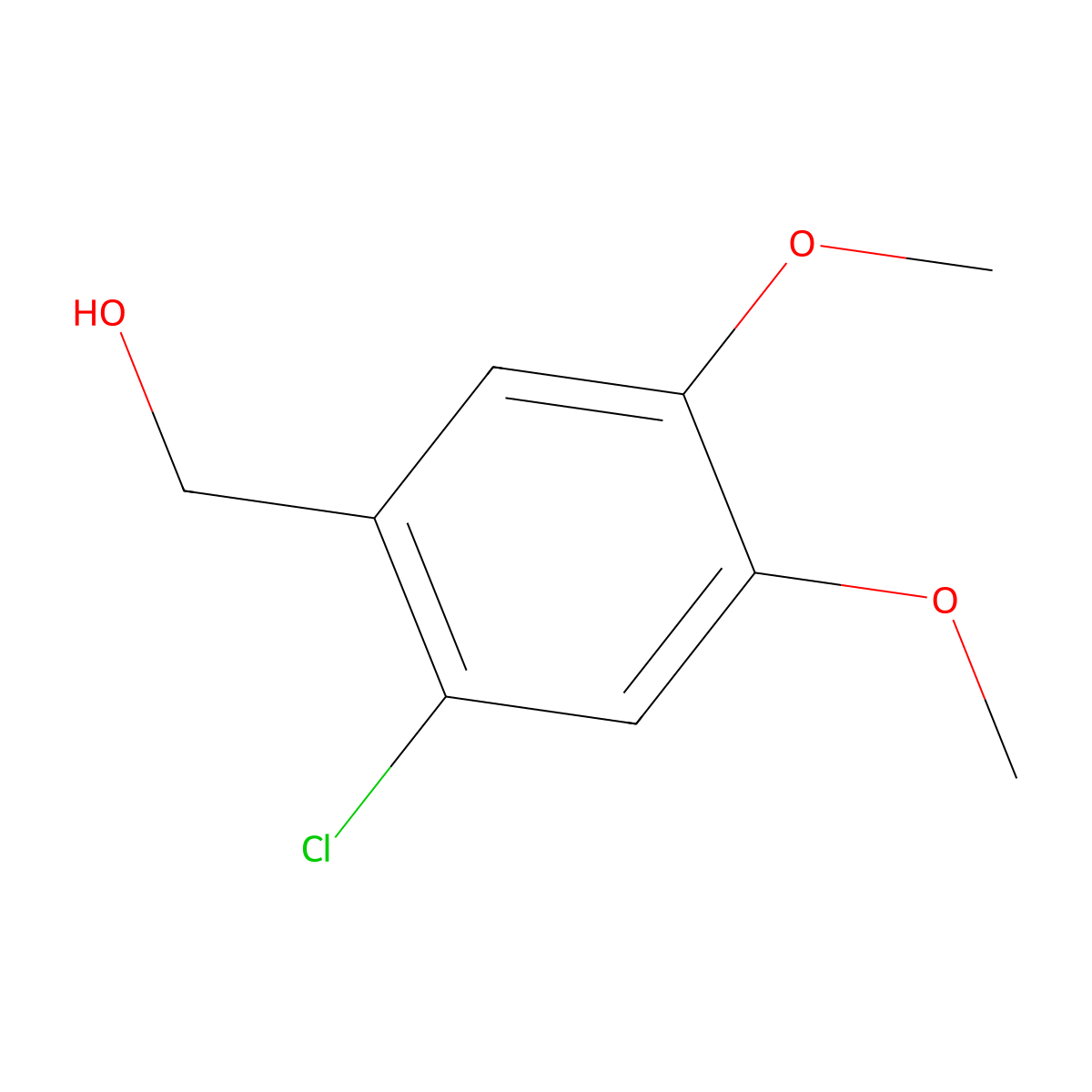 (2-Chloro-4,5-dimethoxyphenyl)methanol molecular structure, CAS 20624-89-9