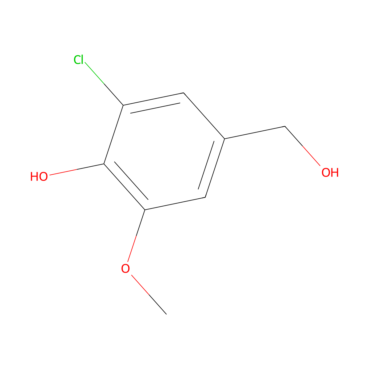 3-Chloro-4-hydroxy-5-methoxybenzyl alcohol molecular structure, CAS 20624-92-4
