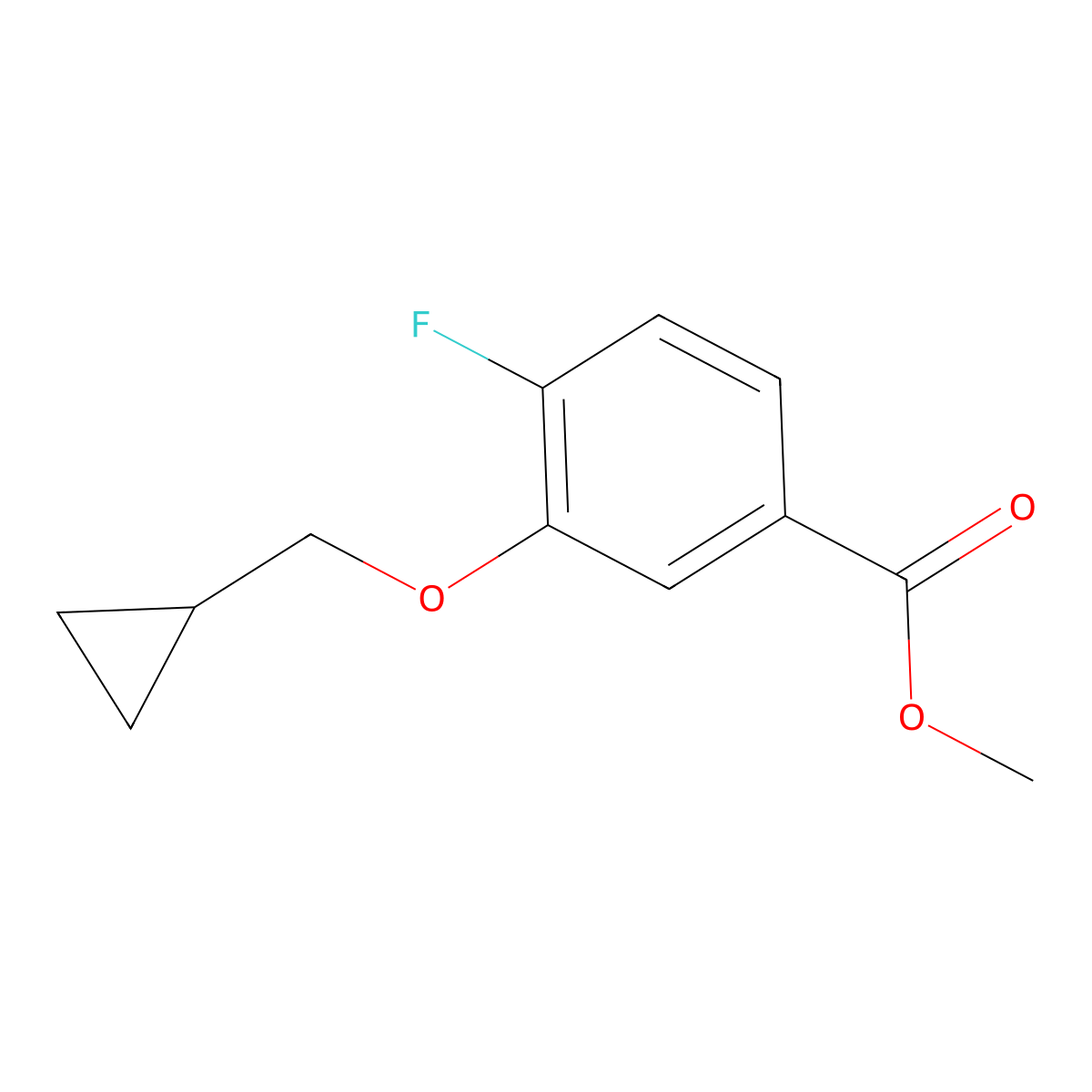 MEthyl 3-(cyclopropylmethoxy)-4-fluorobenzoate molecular structure, CAS 2062566-20-3