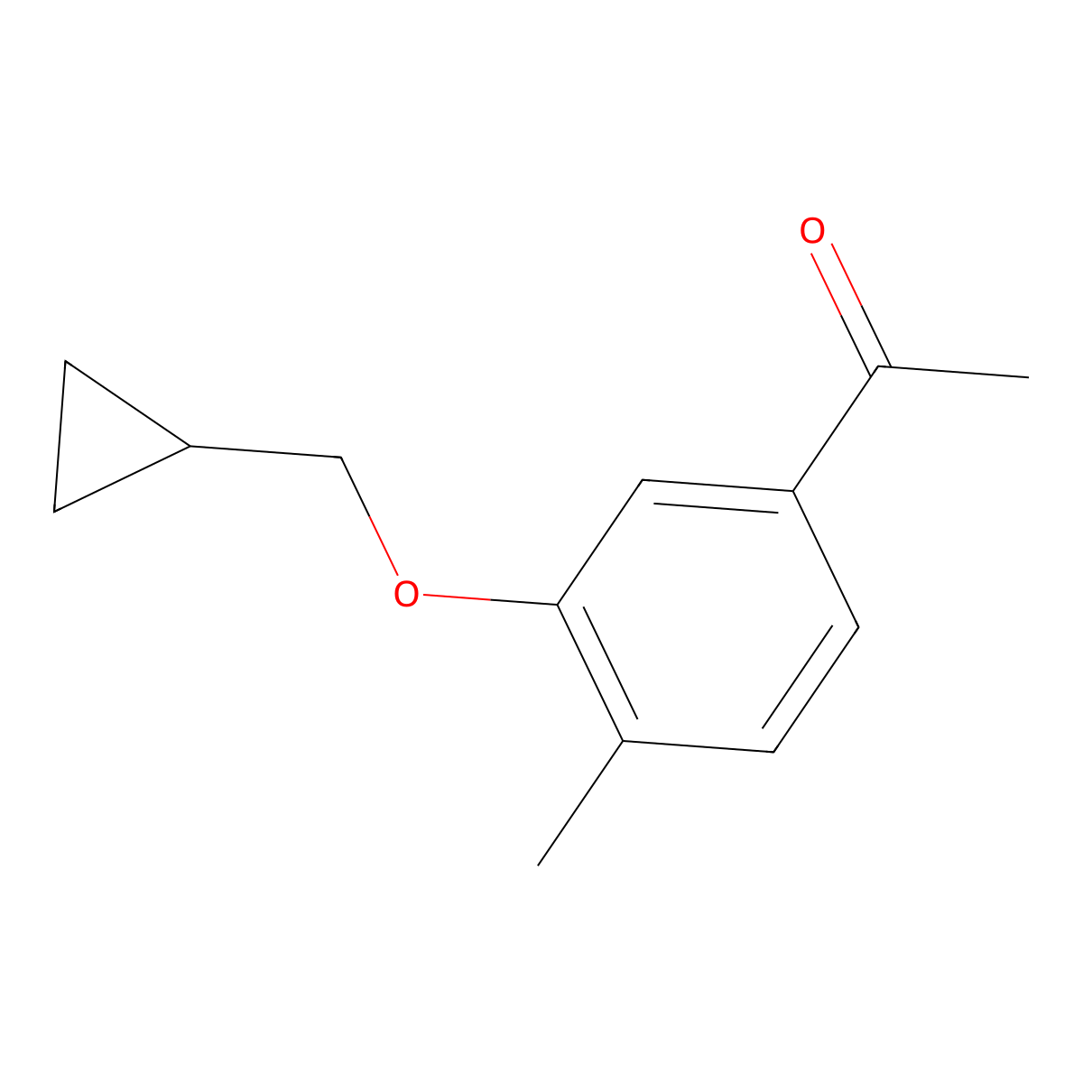 1-(3-(Cyclopropylmethoxy)-4-methylphenyl)ethanone molecular structure, CAS 2062566-51-0