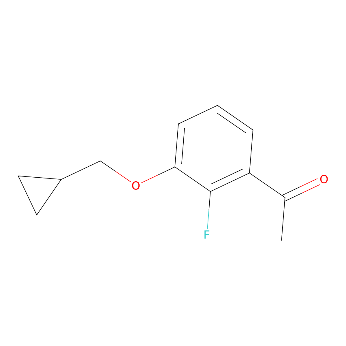 1-[3-(Cyclopropylmethoxy)-2-fluorophenyl]ethanone molecular structure, CAS 2062566-65-6
