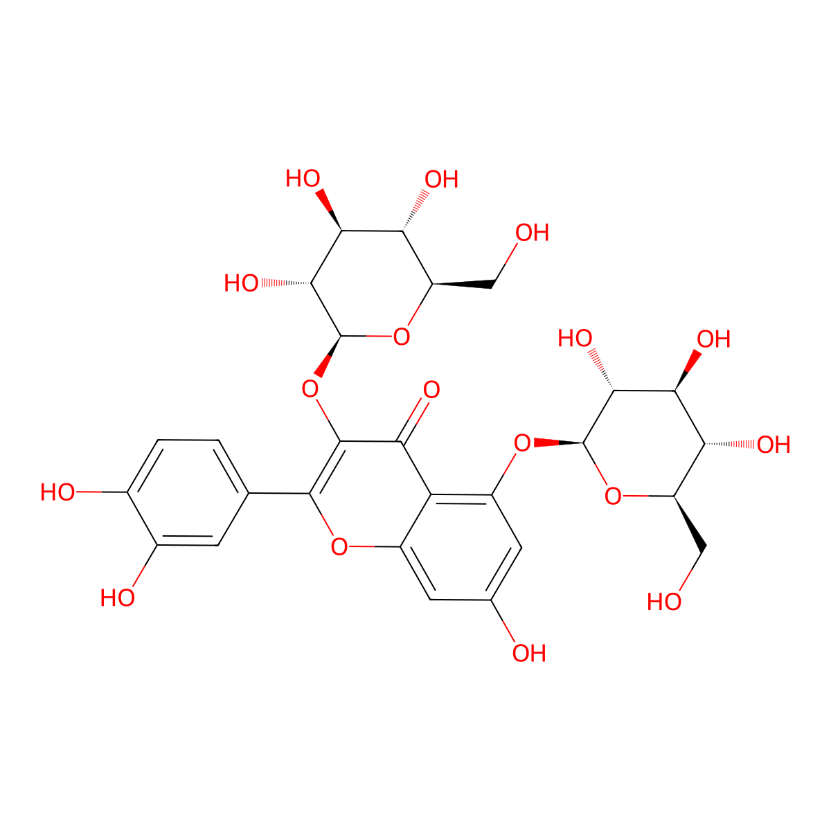 quercetin 3,5-O-diglucoside molecular structure, CAS 206257-35-4