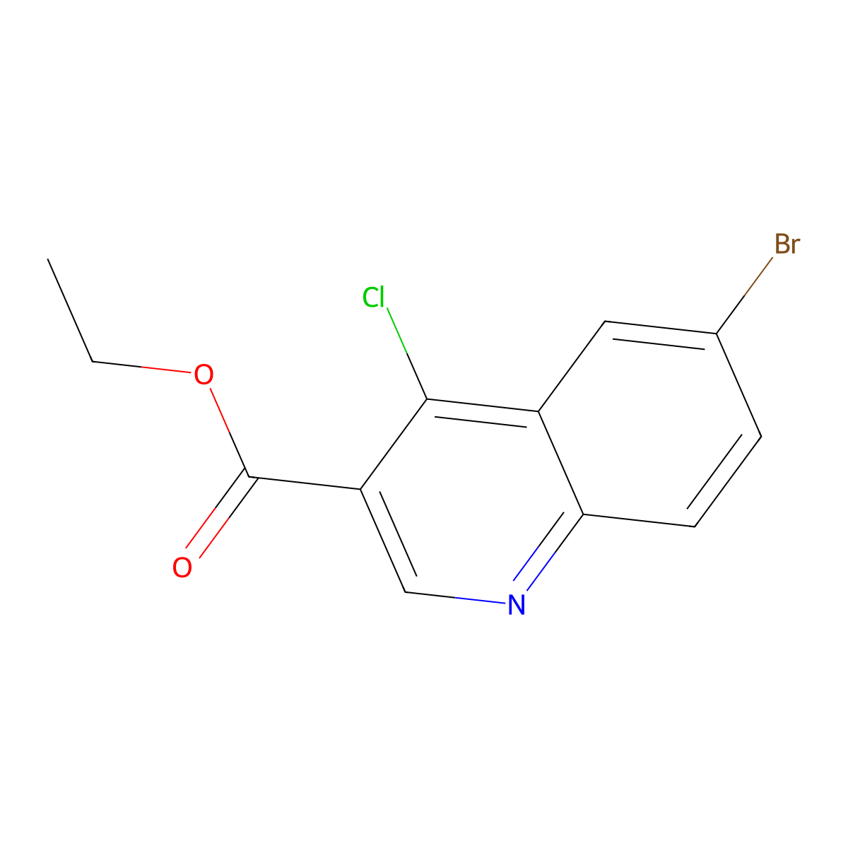 Ethyl 6-bromo-4-chloroquinoline-3-carboxylate molecular structure, CAS 206257-39-8