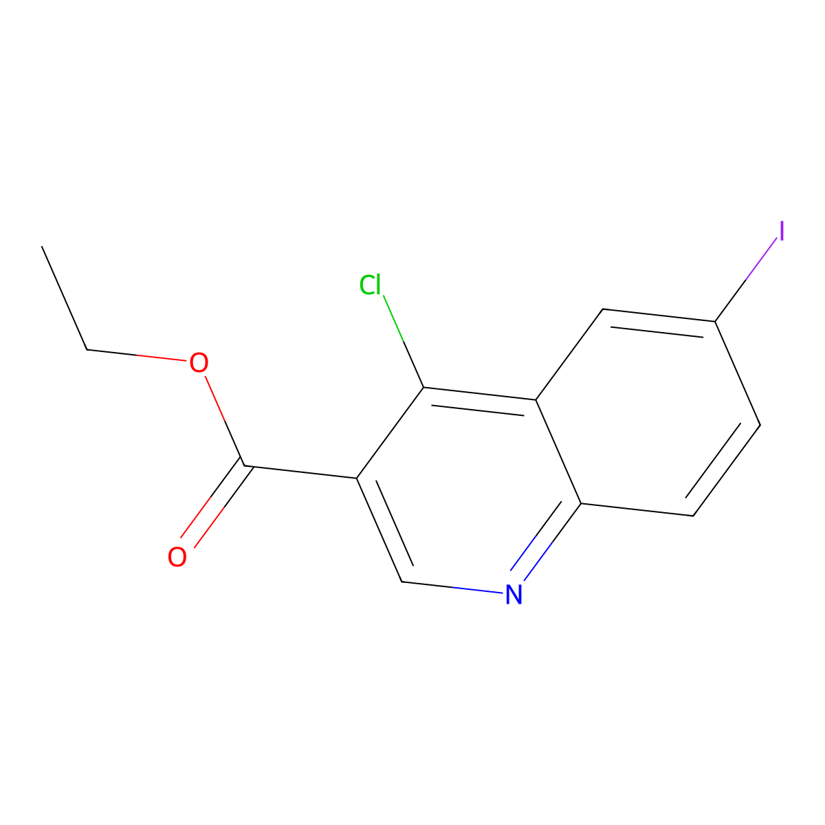 4-Chloro-6-iodo-quinoline-3-carboxylic acid ethyl ester molecular structure, CAS 206257-60-5