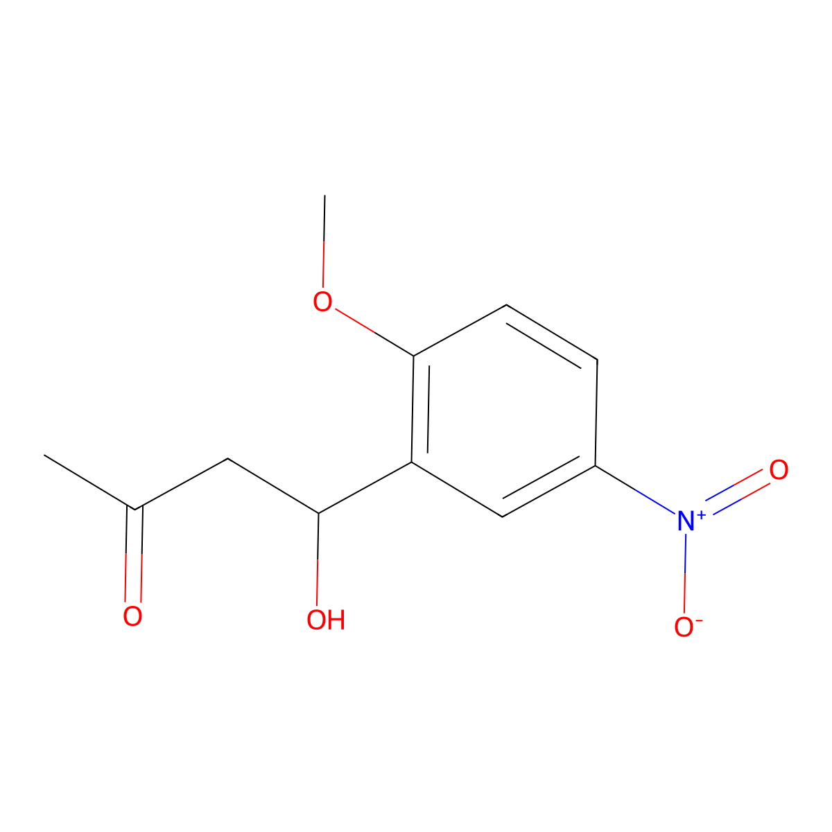 4-Hydroxy-4-(2-methoxy-5-nitrophenyl)-2-butanone molecular structure, CAS 206258-17-5