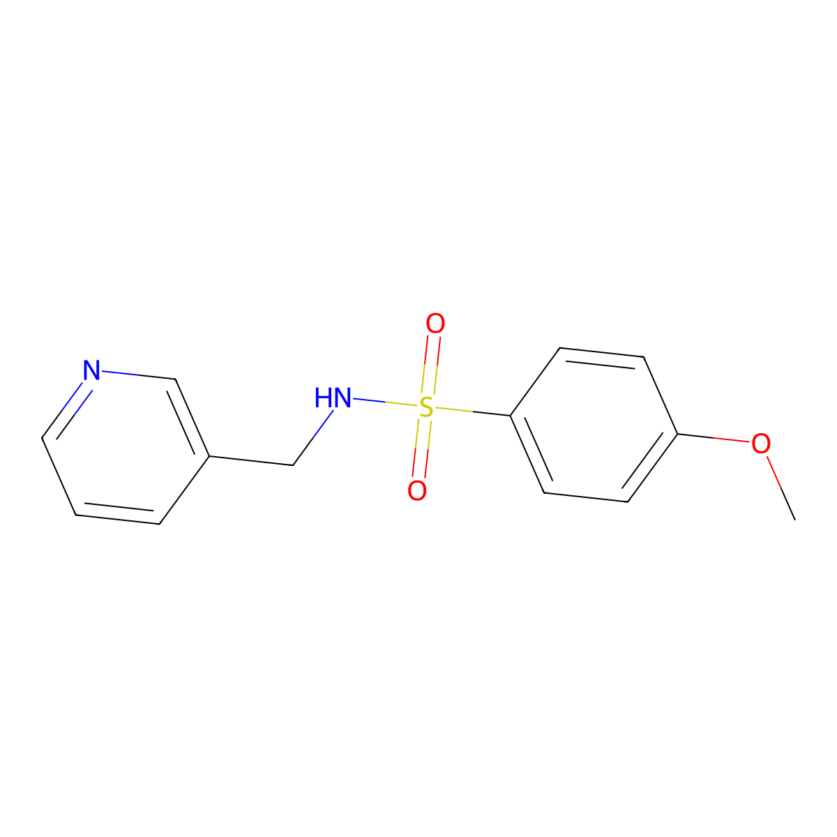 4-methoxy-N-(pyridin-3-ylmethyl)benzenesulfonamide molecular structure, CAS 206258-93-7