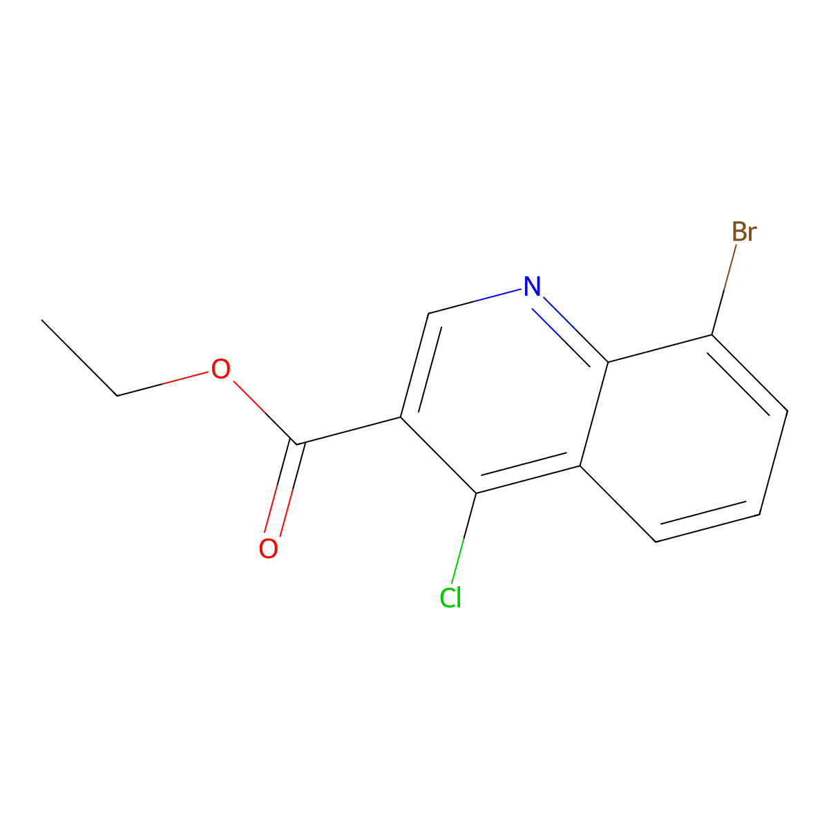 Ethyl 8-bromo-4-chloroquinoline-3-carboxylate molecular structure, CAS 206258-97-1