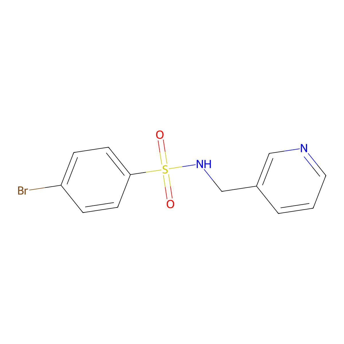 4-Bromo-N-pyridin-3-ylmethyl-benzenesulfonamide molecular structure, CAS 206259-00-9
