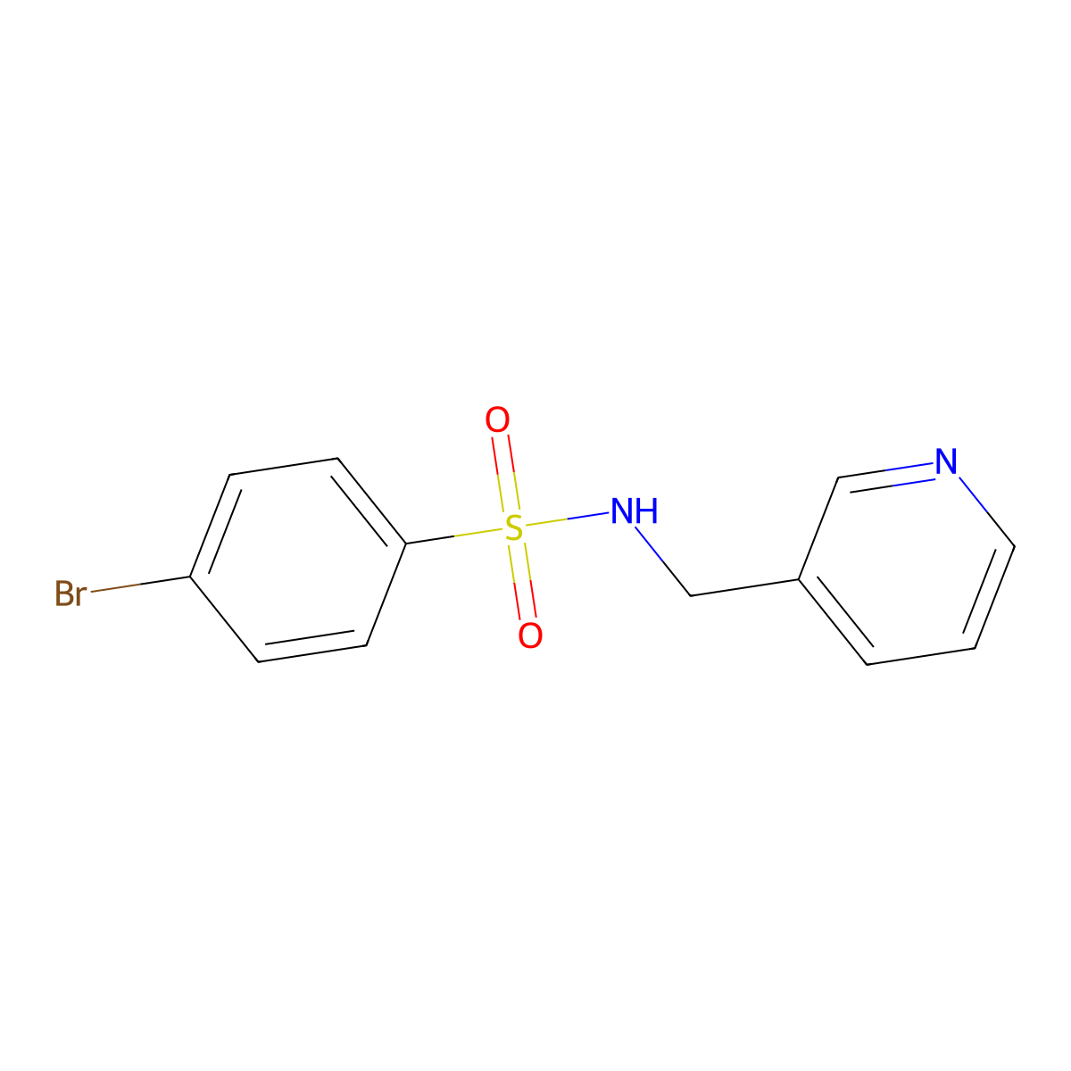 4-Bromo-N-pyridin-3-ylmethyl-benzenesulfonamide molecular structure, CAS 206259-00-9
