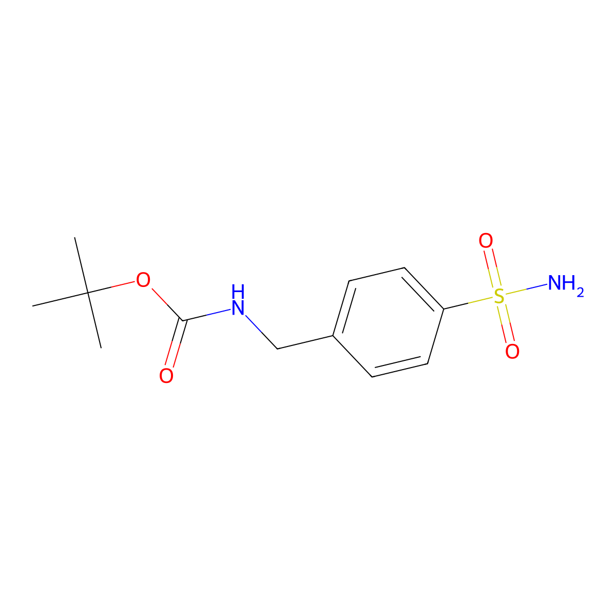 Tert-butyl (4-sulfamoylbenzyl)carbamate molecular structure, CAS 206265-18-1