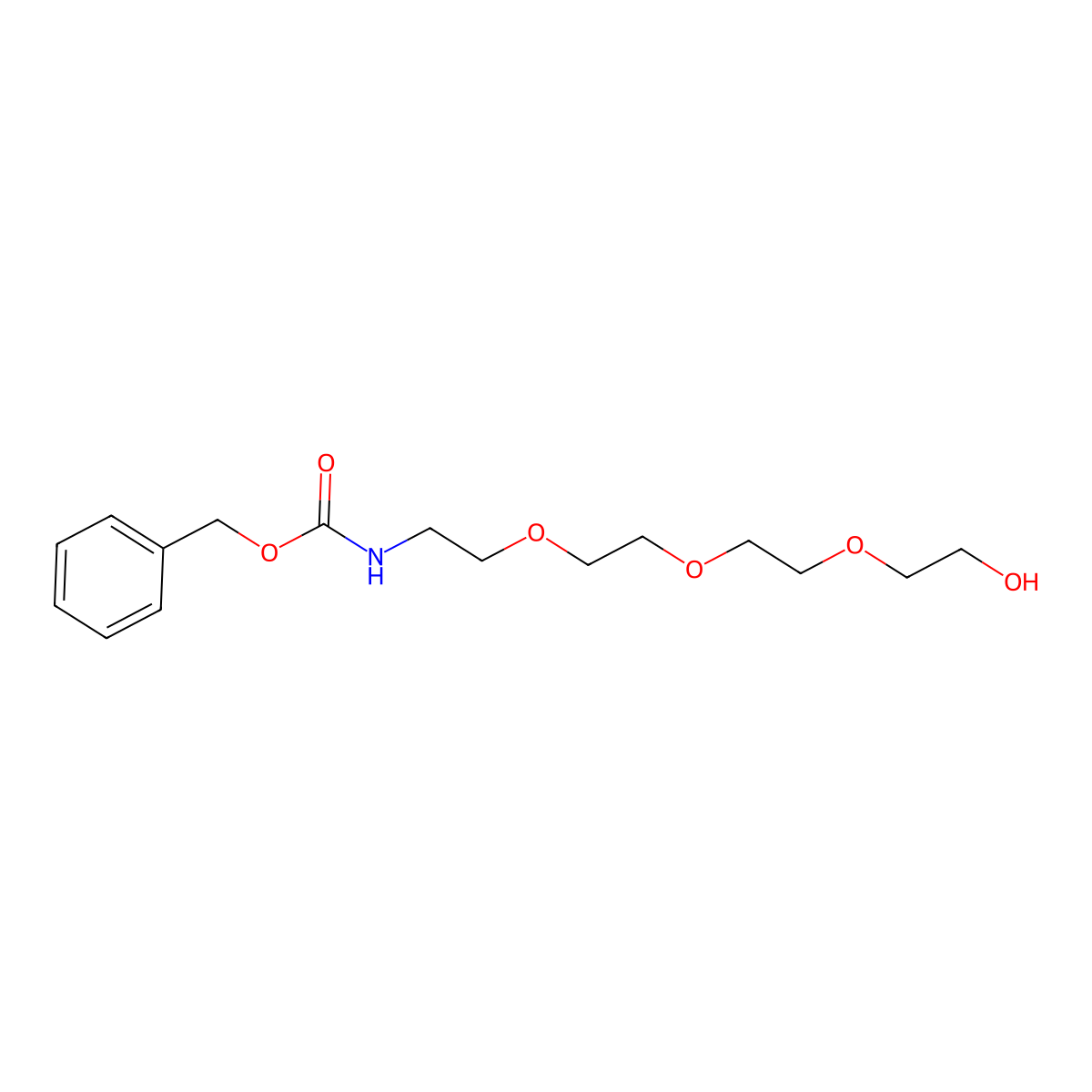 Benzyl (2-(2-(2-(2-hydroxyethoxy)ethoxy)ethoxy)ethyl)carbamate molecular structure, CAS 206265-31-8
