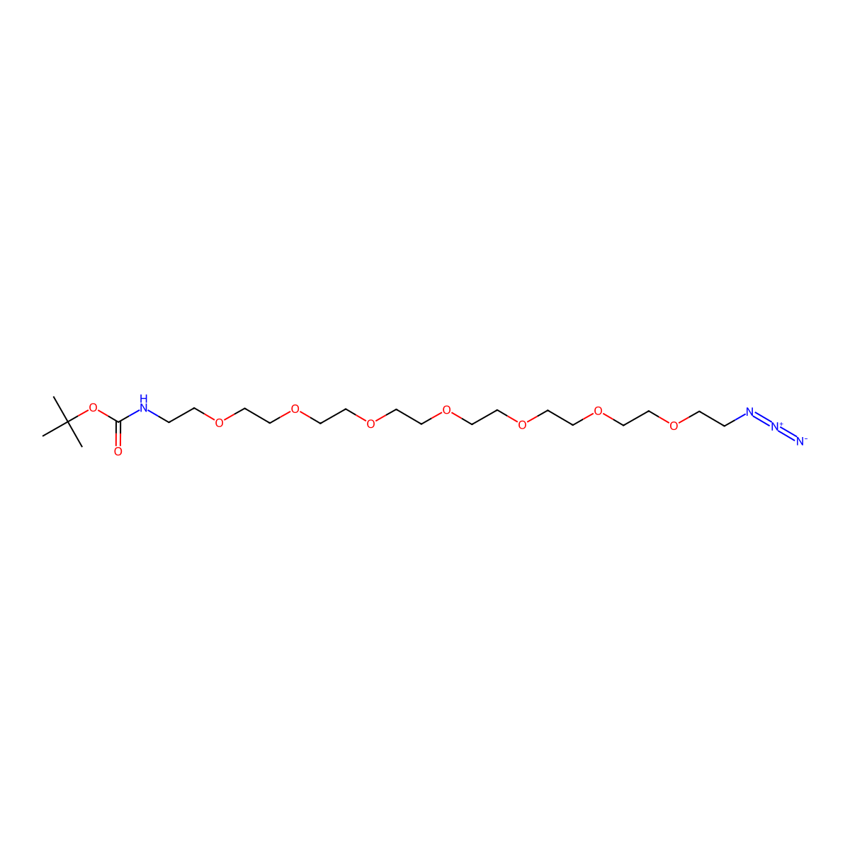 t-boc-N-amido-PEG7-azide molecular structure, CAS 206265-96-5