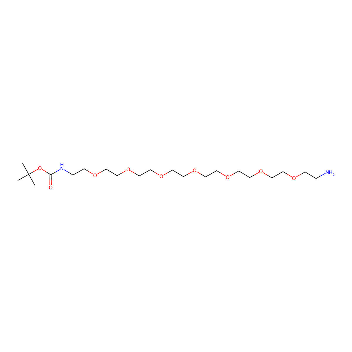 Tert-butyl (23-amino-3,6,9,12,15,18,21-heptaoxatricosyl)carbamate molecular structure, CAS 206265-98-7
