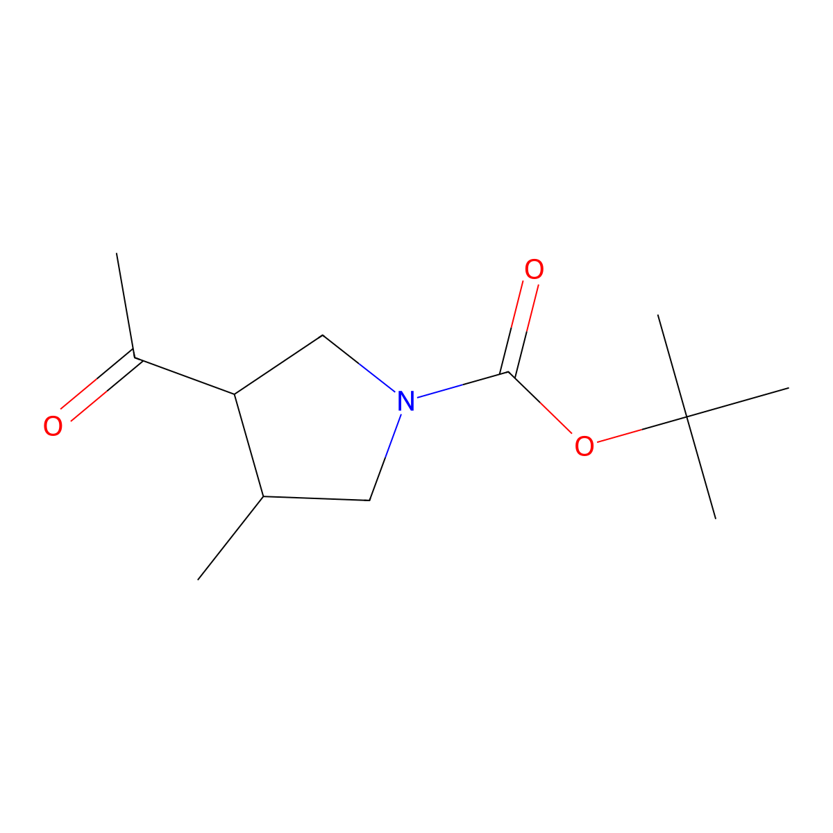 tert-butyl (3S,4S)-3-acetyl-4-methylpyrrolidine-1-carboxylate molecular structure, CAS 2062661-45-2