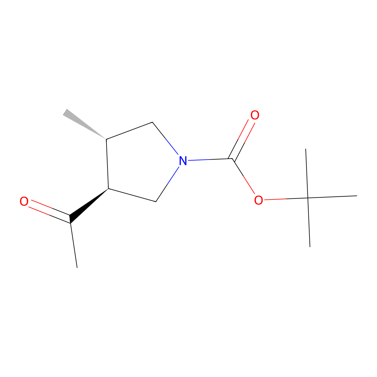 tert-butyl (3S,4S)-3-acetyl-4-methylpyrrolidine-1-carboxylate molecular structure, CAS 2062661-45-2
